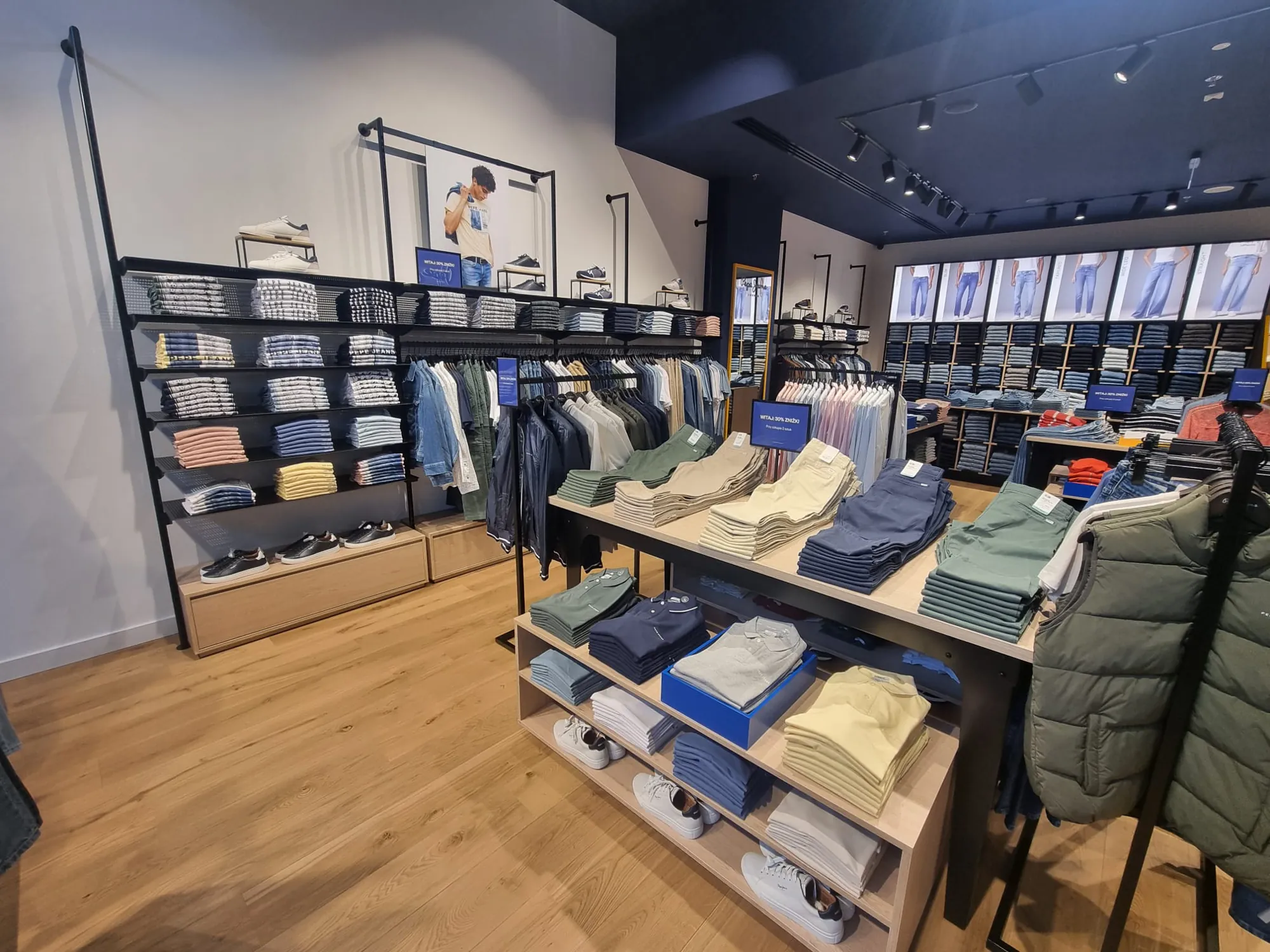 Wood floor in a retail store